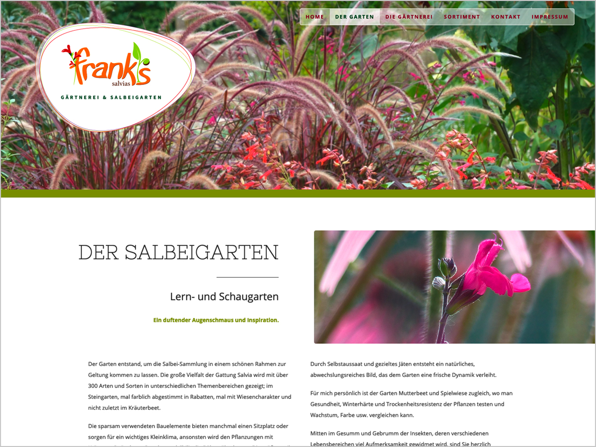 Webdesign | Gärtnerei - Frank's Salvias - Freiburg im Breisgau