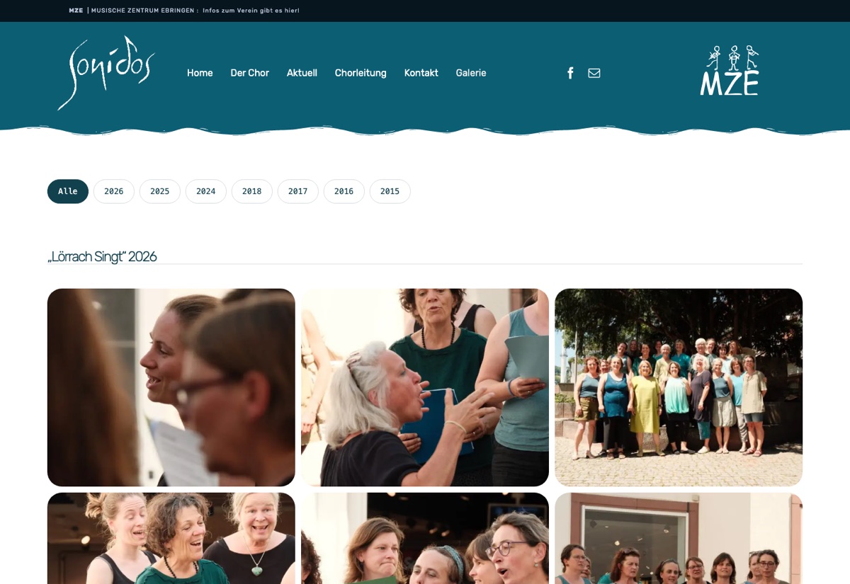 Galerie-Seite auf der Website des Frauenchors Sonidos aus Ebringen